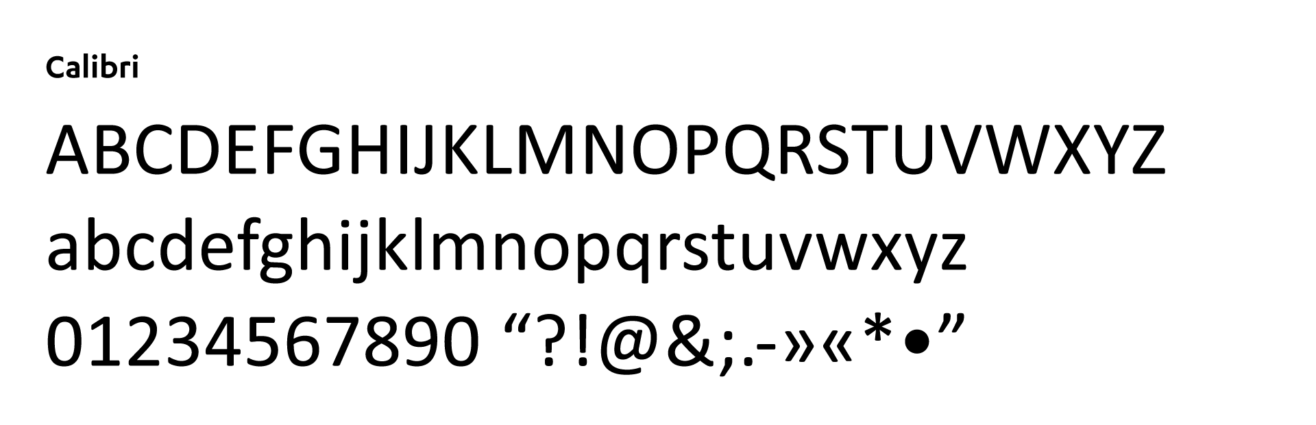 Letterproef Calibri